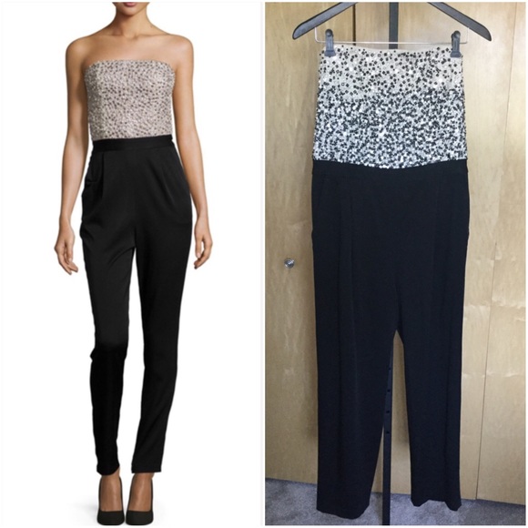 Alice + Olivia Jeri Beaded Strapless Jumpsuit - Picture 2 of 8